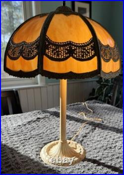 Vintage Miller Slag Glass Table Lamp