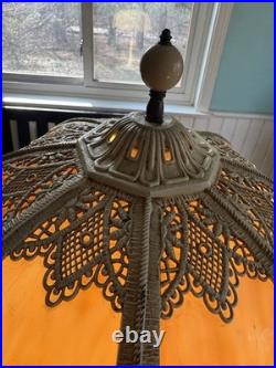 Vintage Miller Slag Glass Table Lamp