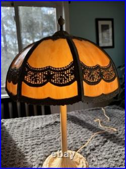 Vintage Miller Slag Glass Table Lamp