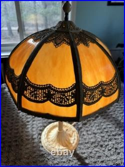 Vintage Miller Slag Glass Table Lamp Vintage Miller Slag Glass Table Lamp