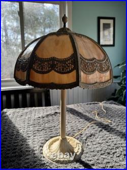 Vintage Miller Slag Glass Table Lamp