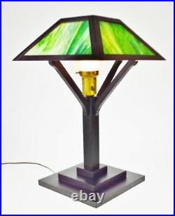 Vintage Mission Arts & Crafts Slag Glass Table Lamp MAKE FAIR OFFER