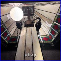 Vintage Mission Arts Crafts Style 22 Stained Glass Table Lamp Slag Light a