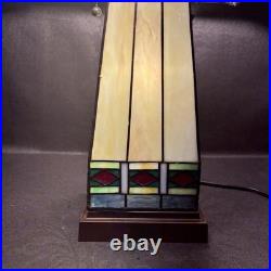 Vintage Mission Arts Crafts Style 22 Stained Glass Table Lamp Slag Light a