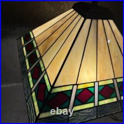 Vintage Mission Arts Crafts Style 22 Stained Glass Table Lamp Slag Light a