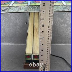 Vintage Mission Arts Crafts Style 22 Stained Glass Table Lamp Slag Light a