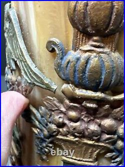 Vintage North West Art Shade Co. Slag Glass And Pot Metal Lighted Lamp Base