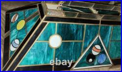 Vintage POOL TABLE Lamp PARTS/REPAIR SLAG Glass MULTI COLOR 40 X 19 PLZ READ