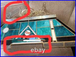 Vintage POOL TABLE Lamp PARTS/REPAIR SLAG Glass MULTI COLOR 40 X 19 PLZ READ