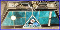 Vintage POOL TABLE Lamp PARTS/REPAIR SLAG Glass MULTI COLOR 40 X 19 PLZ READ