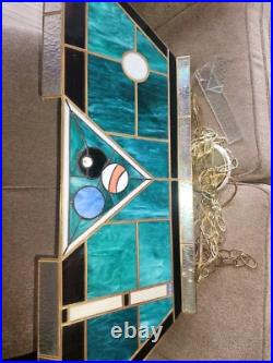 Vintage POOL TABLE Lamp PARTS/REPAIR SLAG Glass MULTI COLOR 40 X 19 PLZ READ