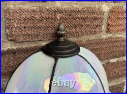 Vintage Pair Mother Of Pearl Slag Glass Tiffany Wall Sconce Lamp Shade Light