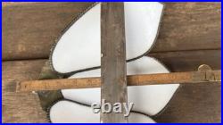 Vintage Pair Mother Of Pearl Slag Glass Tiffany Wall Sconce Lamp Shade Light