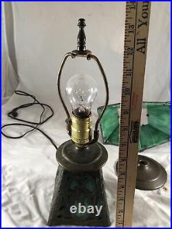 Vintage Poul Henningsen Stained Glass Green 13 Slag 3 Way Lamp NEEDS A REPAIR