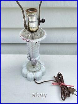 Vintage Purple Slag Swirled Slag Glass Electric Lamp Working