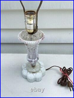 Vintage Purple Slag Swirled Slag Glass Electric Lamp Working