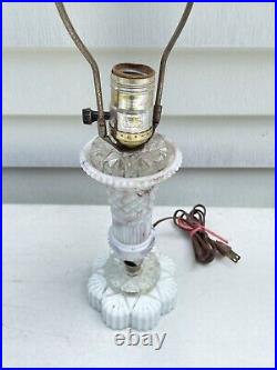 Vintage Purple Slag Swirled Slag Glass Electric Lamp Working