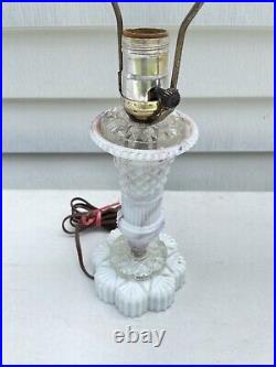 Vintage Purple Slag Swirled Slag Glass Electric Lamp Working