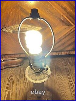 Vintage Purple Slag Swirled Slag Glass Electric Lamp Working