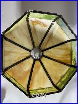 Vintage & Rare Bent Slag Glass Table Lamp (Please Read Description)