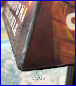 Vintage Rare Grafofoni Columbia Slag Glass Painted Revival Table Lamp