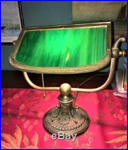 Vintage Slag Glass Desk Lamp