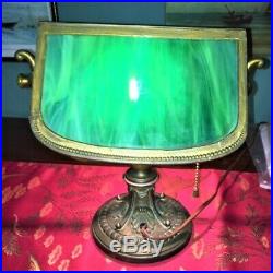 Vintage Slag Glass Desk Lamp