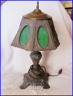 Vintage Slag Glass Lamp 8 Panel