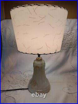 Vintage Slag Glass Lamp Night Light Base Fiberglass Shade Vintage Slag Glass Lamp Night Light Base Fiberglass Shade