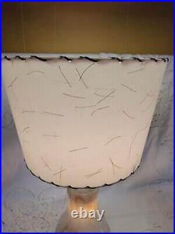 Vintage Slag Glass Lamp Night Light Base Fiberglass Shade Vintage Slag Glass Lamp Night Light Base Fiberglass Shade