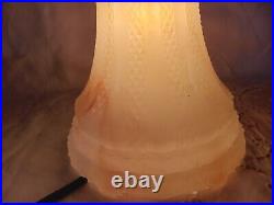 Vintage Slag Glass Lamp Night Light Base Fiberglass Shade Vintage Slag Glass Lamp Night Light Base Fiberglass Shade