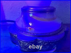 Vintage Slag Glass Lamp Polished Green Aragonite Renaissance UV Orange Glow #306