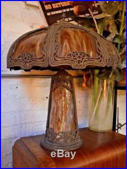 Vintage Slag Glass Lamp by Cleveland Lamp Co