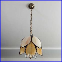 Vintage Slag Glass Pendant Ceiling Light Fixture