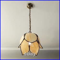Vintage Slag Glass Pendant Ceiling Light Fixture