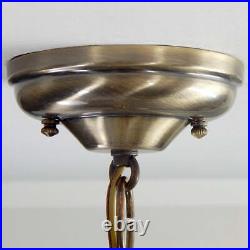 Vintage Slag Glass Pendant Ceiling Light Fixture