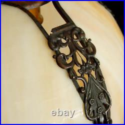 Vintage Slag Glass Pendant Ceiling Light Fixture