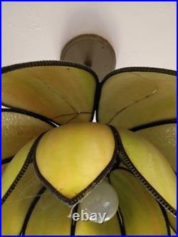 Vintage Slag Glass Shade Lotus Or Tulip Art Nouveau