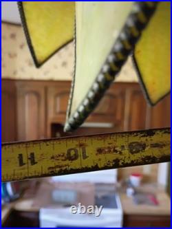 Vintage Slag Glass Shade Lotus Or Tulip Art Nouveau