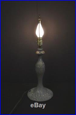 Vintage Slag Glass Table Lamp 22 Tall 8 Glass Panels