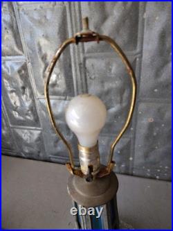 Vintage Slag Glass Table Lamp Gothic Art Nouveau Spelter Base EF Industries Vintage Slag Glass Table Lamp Gothic Art Nouveau Spelter Base EF Industries