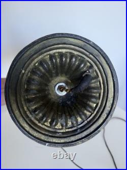 Vintage Slag Glass Table Lamp Tiffany Style 16 Panel 22 Tall