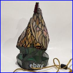 Vintage Slag Glass Tiffany Style Stained Glass Rooster Table Lamp