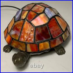 Vintage Slag Glass Turtle Night Light 9 in