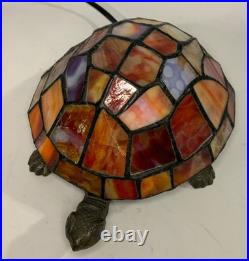 Vintage Slag Glass Turtle Night Light 9 in