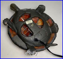 Vintage Slag Glass Turtle Night Light 9 in