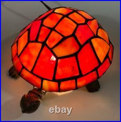 Vintage Slag Glass Turtle Night Light 9 in