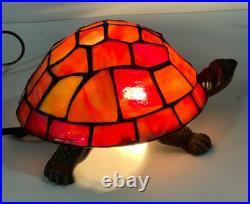 Vintage Slag Glass Turtle Night Light 9 in Vintage Slag Glass Turtle Night Light 9 in