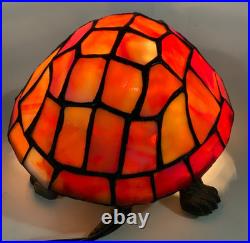 Vintage Slag Glass Turtle Night Light 9 in