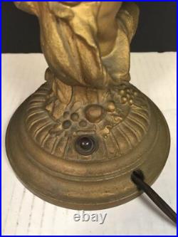 Vintage Slag Glass Urn Lamp Elegantly Decorated Gold Gilt Base Glass Prisms